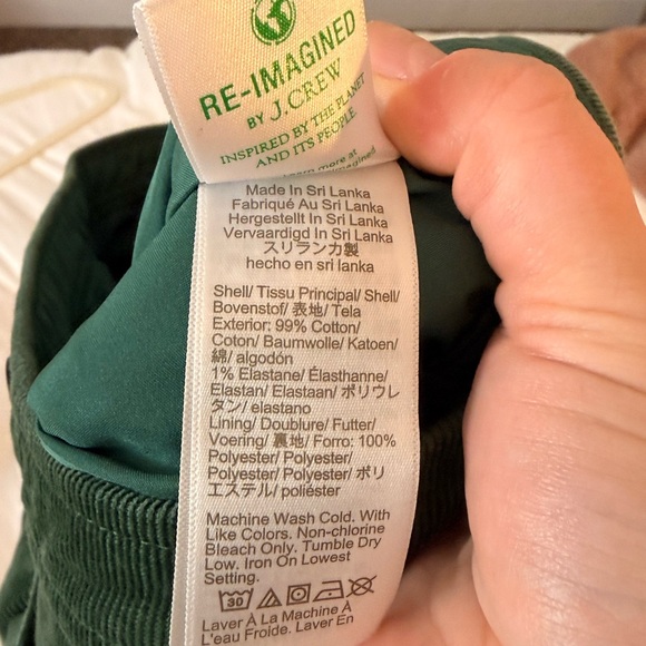 J. Crew Forest Green Corduroy A-Line Skirt Size 6 Button Front Look - Picture 4 of 5